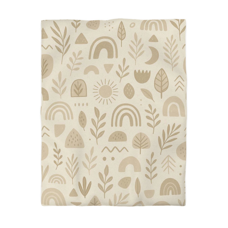 Duvet Covers Microfiber Duvet Cover, White/Light Brown, Twin Duvet Cover