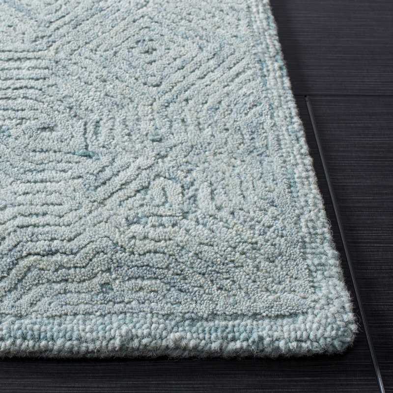 Ahmyiah Hand Tufted Wool Abstract Rug, Round 6'