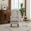 Fauteuil d'appoint de style moderne avec pieds en bois rétro, fauteuil d'appoint rembourré en tissu confortable, fauteuil d'appoint simple à motif floral