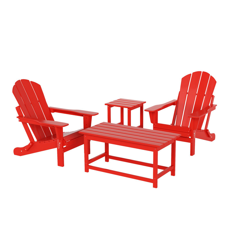 Laguna Foldable Outdoor Adirondack Chair, Red