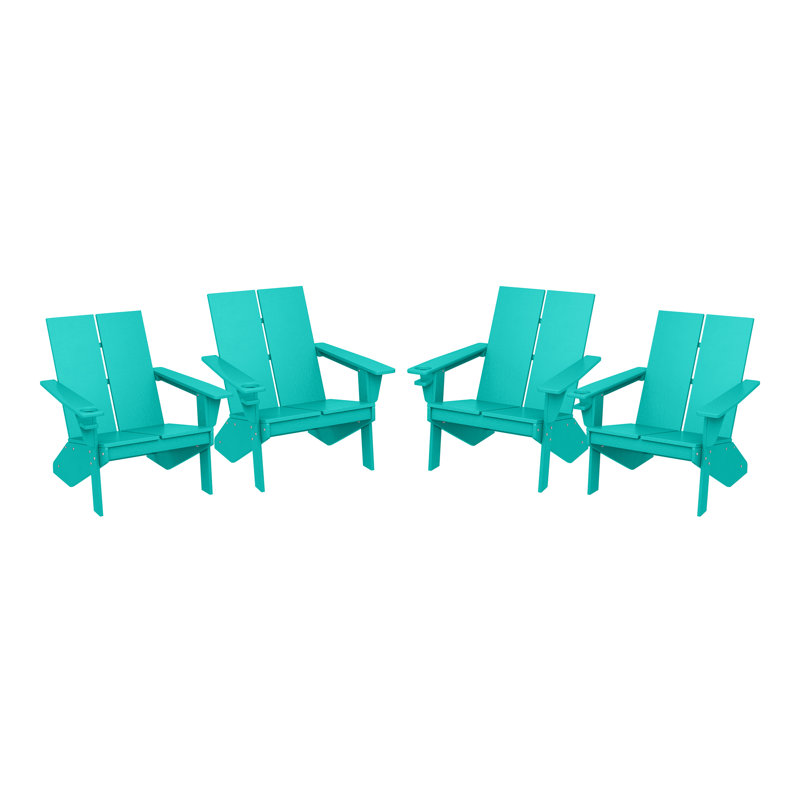 Chaise Adirondack moderne en poly (ensemble de 4), noir, Sarcelle