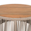 Table basse d'extérieur en corde de rotin et bois - Mobilier de balcon de patio pour jardin, cour, balcon - Résistant aux intempéries
