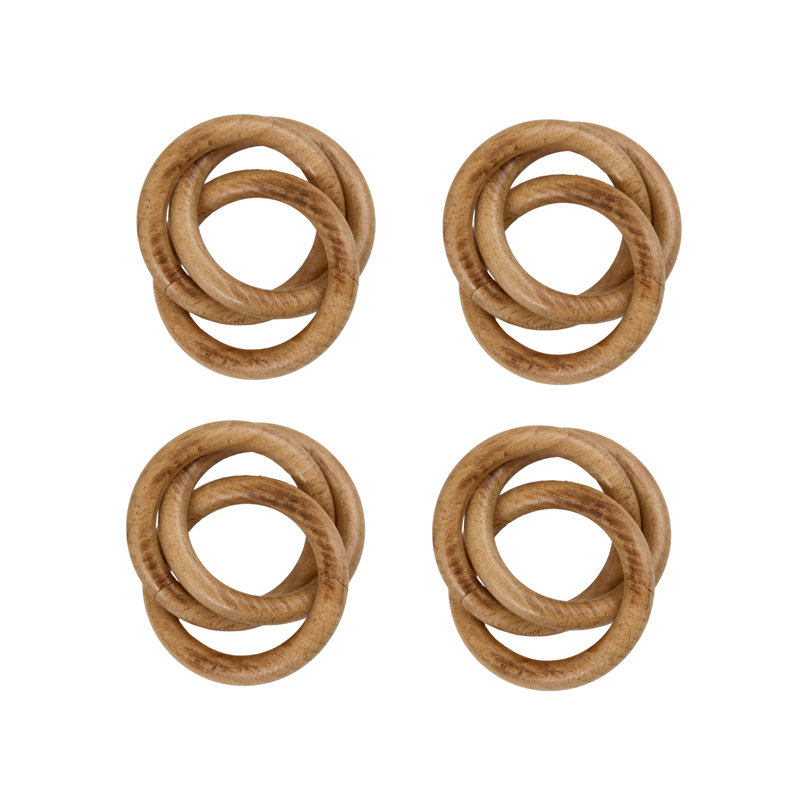 Wood Ring Napkin Set/4
