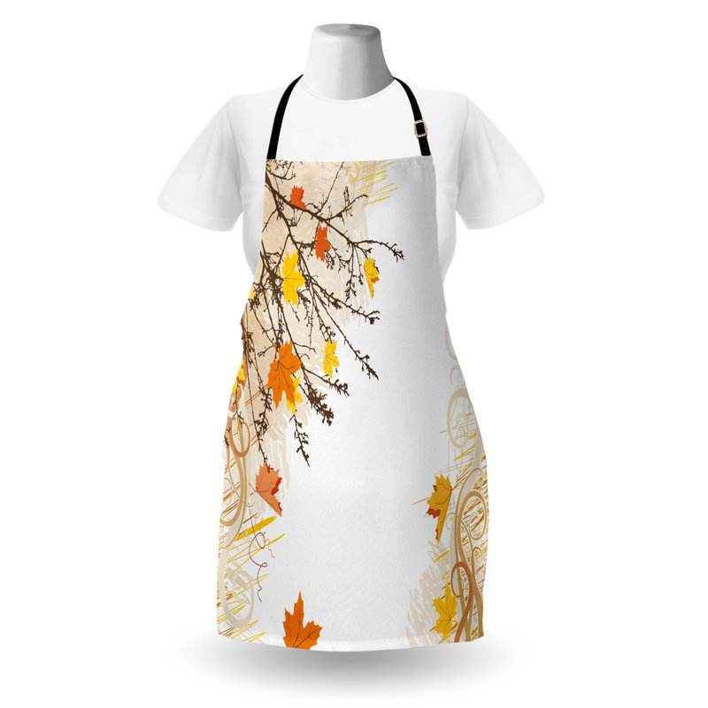 Tablier East Urban Home Forest unisexe, feuilles d'érable en automne, taille adulte, brun clair orange