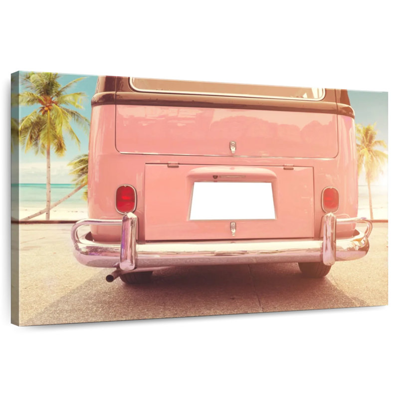 Mehar Beachside Pink Van, 16" H x 24" W