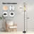 PeeNoke 68.5" Standing Floor Lamp Vintage Safari Toile Elephants Giraffes Trees Hot Dimmable Metal Pole Lamp with Linen Lampshade LED Bulb Included