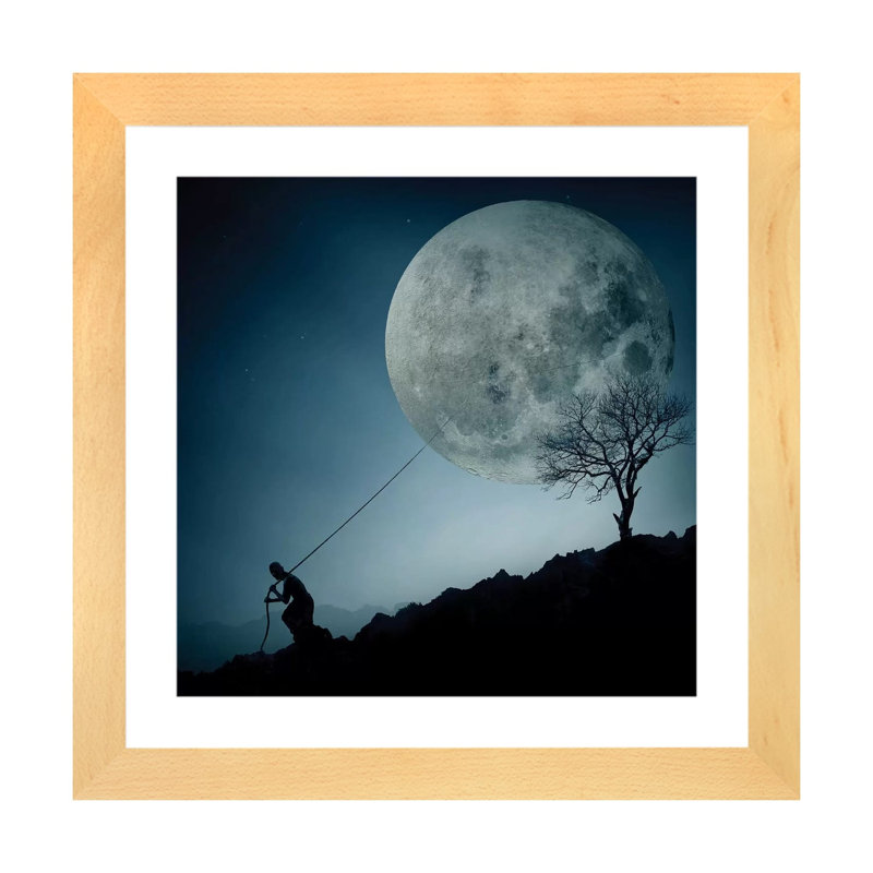 The Dreamer by Final Toto - Print, 16" H x 16" W x 1" D, Natural Wood Framed Fine Art Paper, White Mat