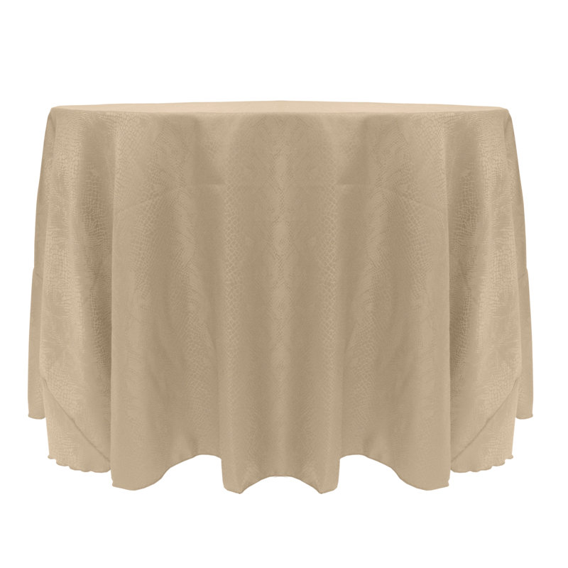 Ultimate Textile - Damask Kenya Round Tablecloth - Modern Jacquard Design, Sand Beige, 72" Round, 10