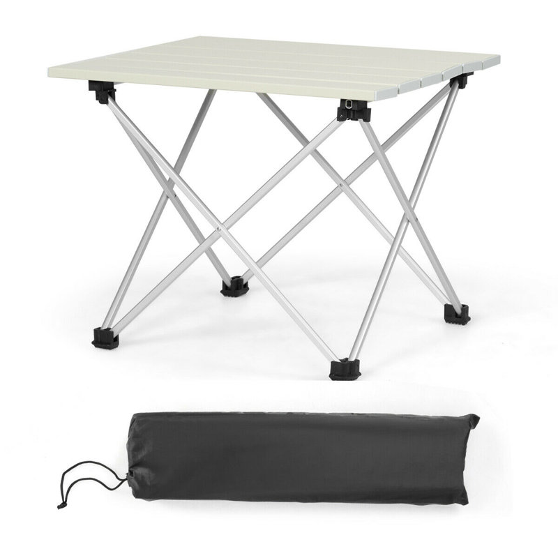 Korben Square Outdoor Camping Table, 32cm H x 40cm W x 35cm D, White