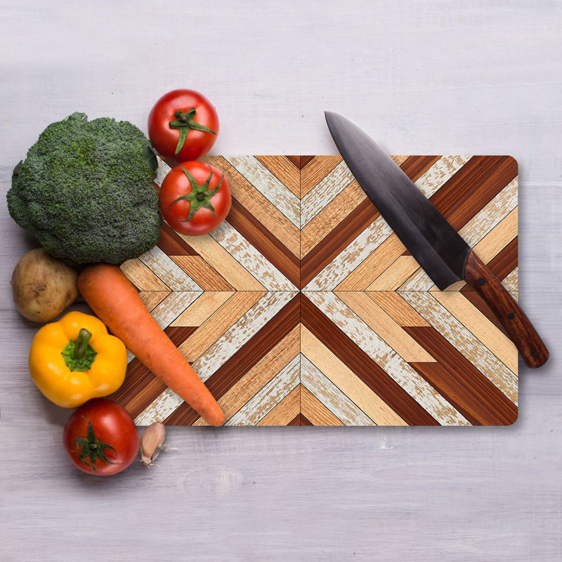 Premium Tempered Glass Cutting Board, 9.8 x 13.8 inches | 100% Antibacterial, Easy Clean, Non-Slip Silicone Feet | Durable Kitchen Essential for Safe Food Preparation, Stylish and Functional Design