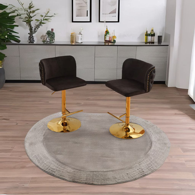 Ensemble de 2 tabourets pivotants Mikaelyn, Noir