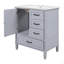 30" Bathroom Vanity With Sink, Bathroom Cabinet With A Door, Three Drawers, Solid Wood Legs MDF Board, Adiustable Foot Pads