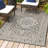 Moten Medallion Textured Weave Gray/Black Indoor/Outdoor Rug-1146090934