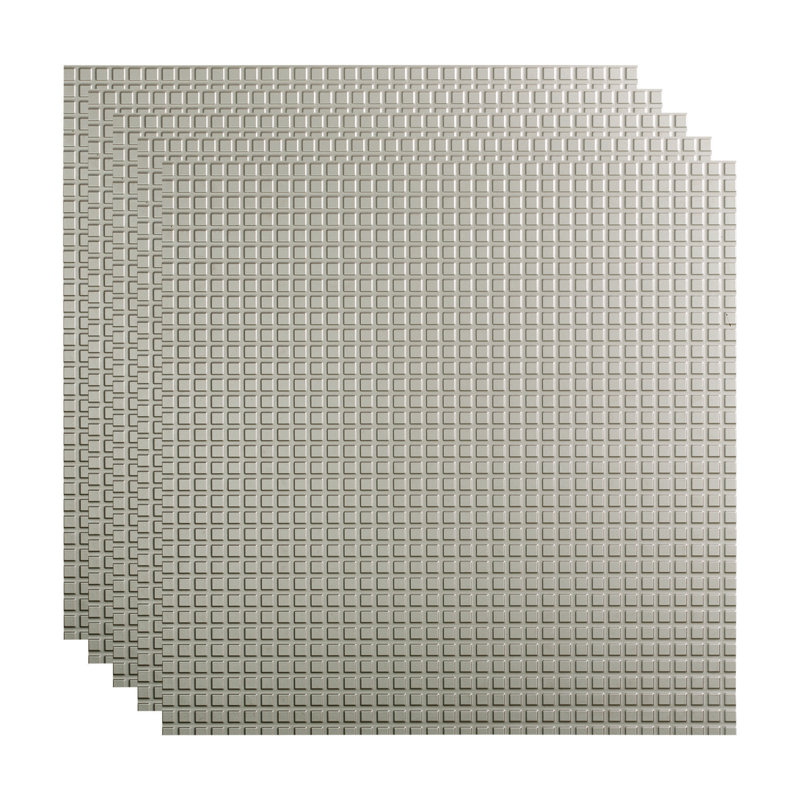 Panneau de plafond carré décoratif en vinyle 2 pi x 2 pi FASÄDE, Argenté