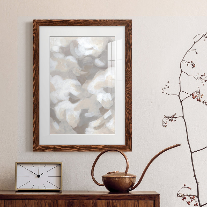 «Abstract Cumulus I», encadré mat - prêt à accrocher, Érable, H 20 po x l 17 po x P 1 po