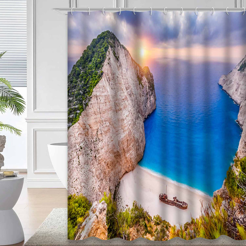 Rideau de douche Beach Island, L 72 po x l 78 po