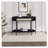 Black Oval Sofa Table with Bottom Shelf