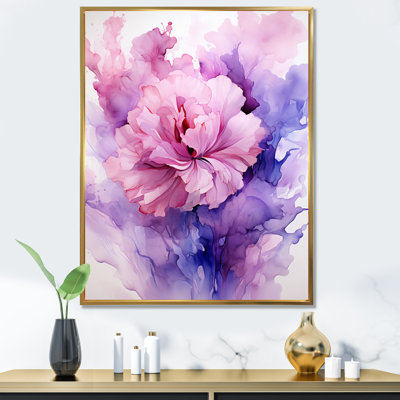 Mauve, bleu et rose, nuages d'encre I - formes abstraites, reproduction d'art sur toile