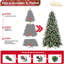 Arbre de Noël 8 pi avec 2850 pointes, baies et pommes de pin - Branches PE + PVC enneigées, conception à charnières pour une installation facile, support en métal robuste - Décoration d'arbre de Noël naturelle-1315118927