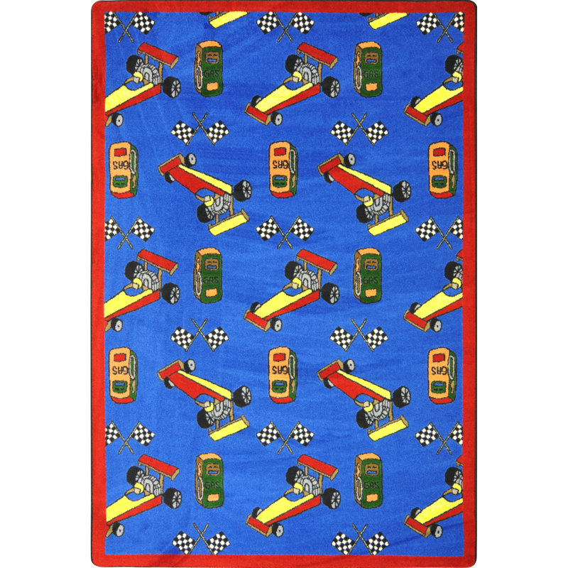 Just for Kids Pit Stop Area Rug, Rectangle 5'4" x 7'8"