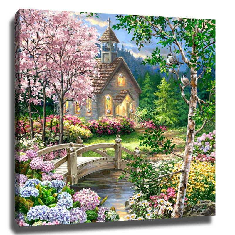 Spring Chapel Print with Dazzling Crystals