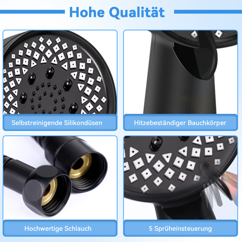 Gresham Handheld Shower Head with Water Filtration, Black
