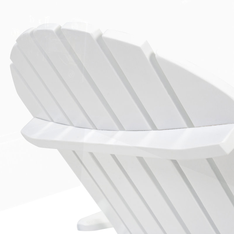 Chaise de patio d'extérieur en bois d'acacia, Blanc