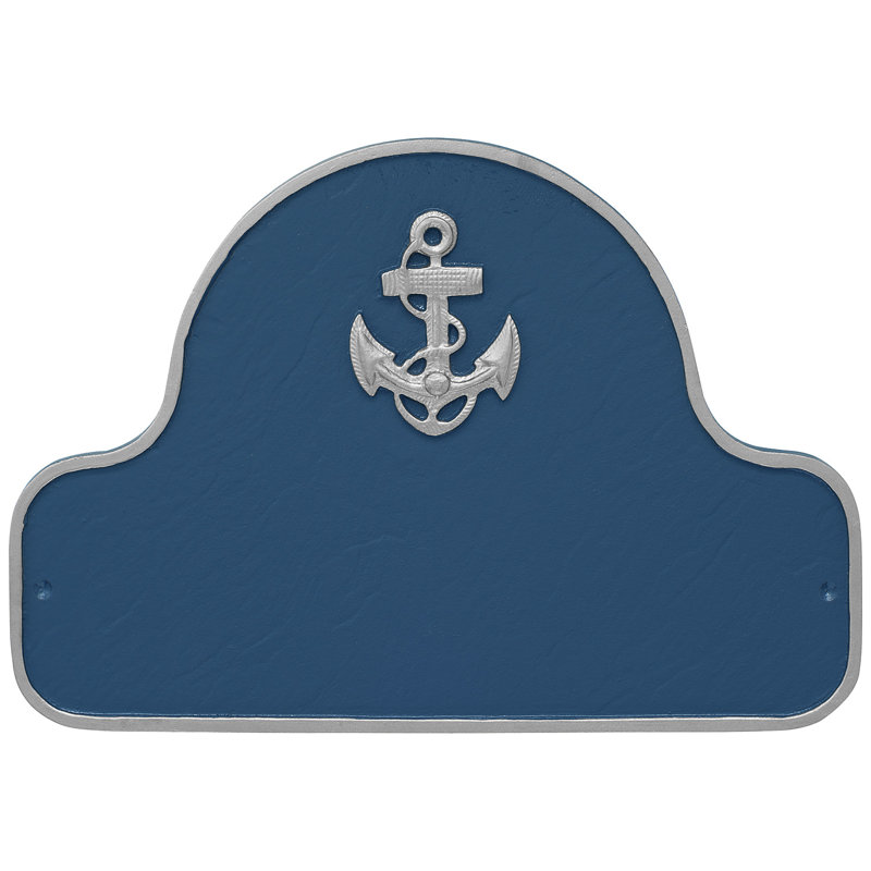 Plaque d'adresse Anchor Arch, Bleu mer / Argent, Oui