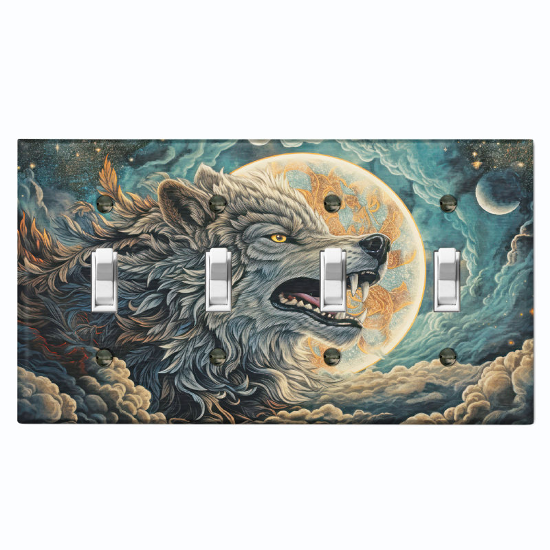 Nature Themed 4 - Gang Toggle Light Switch Standard Wall Plate