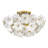 Fredrick Ramond Marianne Medium Semi-Flush Ceiling Fixture w/ Ceramic and Pressed Glass Blossoms