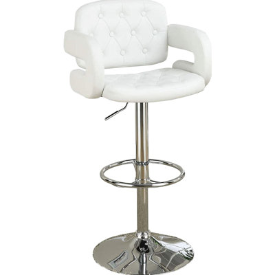 Chaise moderne avec accoudoirs, tabouret rembourré en similicuir blanc à hauteur réglable pour table de salle à manger, style