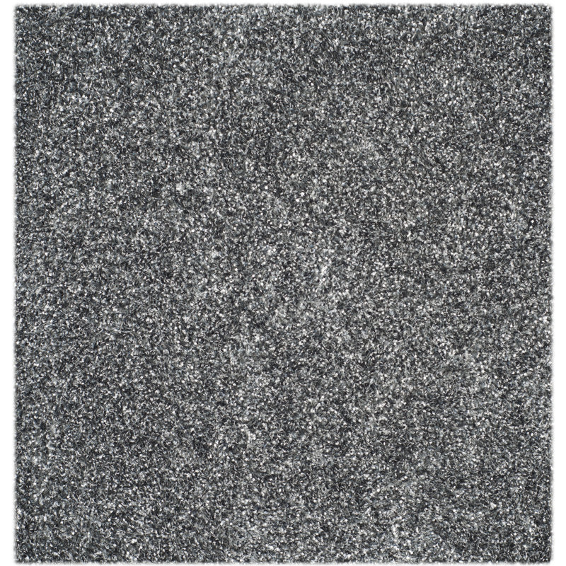 Delane Handmade Tufted Charcoal Area Rug, Square 5'