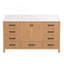 Meuble-lavabo autoportant 60 po avec comptoir simple en bois massif 60 po