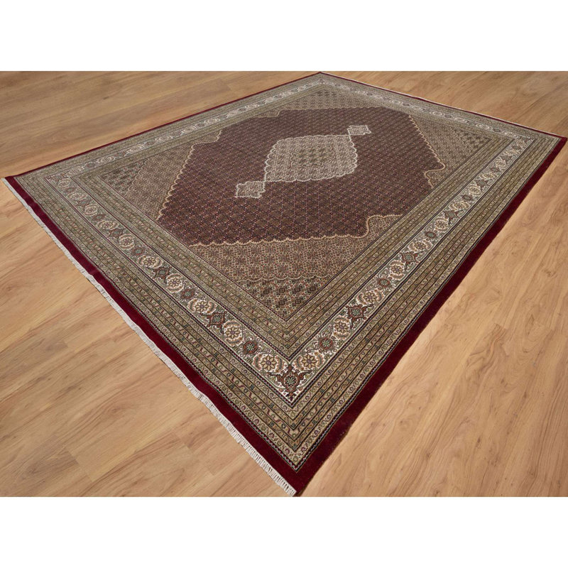 11'9"x15'1" Carmine Red Tebraz Mahi Soft Wool Hand Knotted Oversized Rug 1B3BA771DA6C4CAB9CE6B24D915E1989