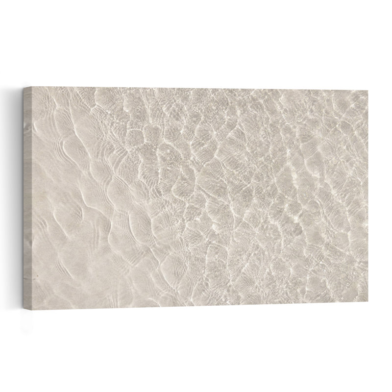 Ripples On Sand Serene Contemporary Beach Nature Wall Art Print 1 Piece Wrapped Canvas Wall Art, 30.48cm H x 45.72cm W