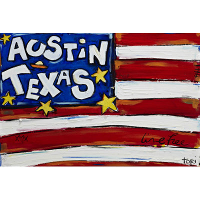 Austin Flag 1 Piece Wrapped Canvas Painting