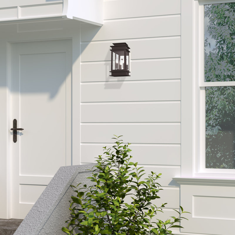 North Point 2 - Bulb Outdoor Wall Lantern, 14" H x 7.5" W x 5.75" D, Bronze