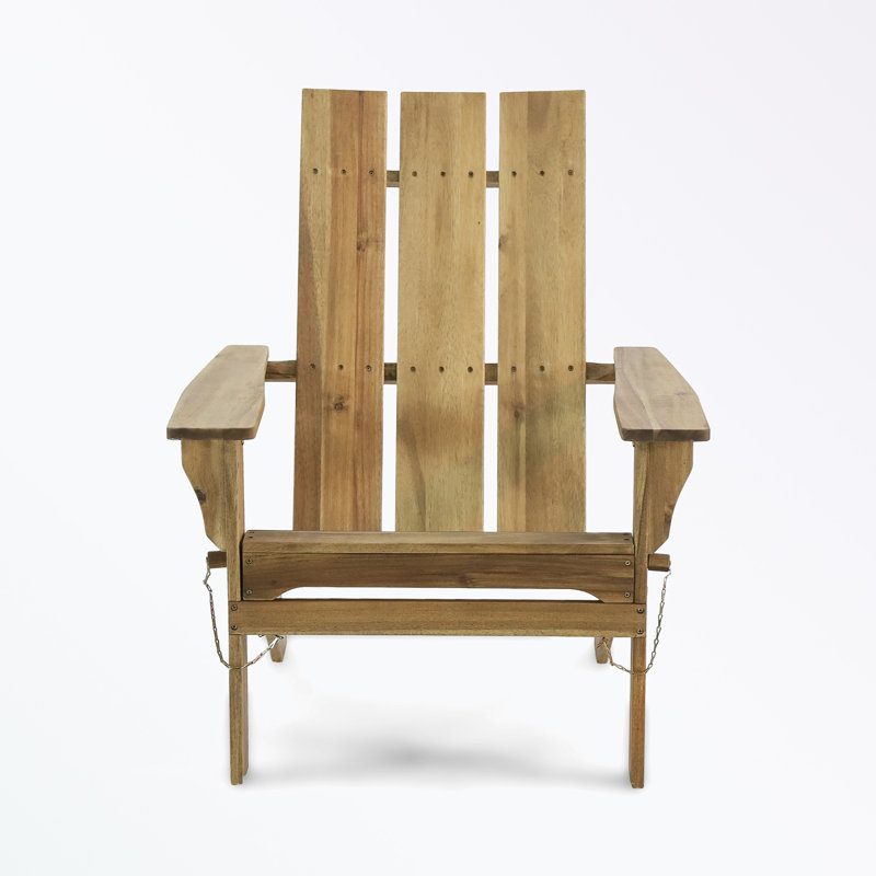 Chaises Adirondack à structure en bois avec pieds robustes, Naturel