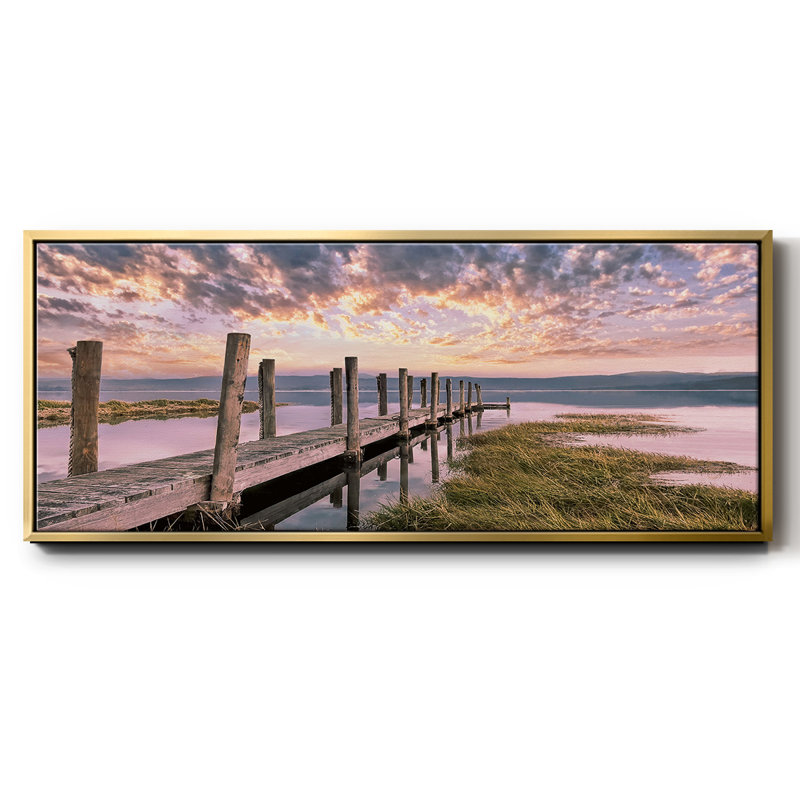 Ciel encadré sur toile, Or, H 24 po x l 60 po x P 1,5 po