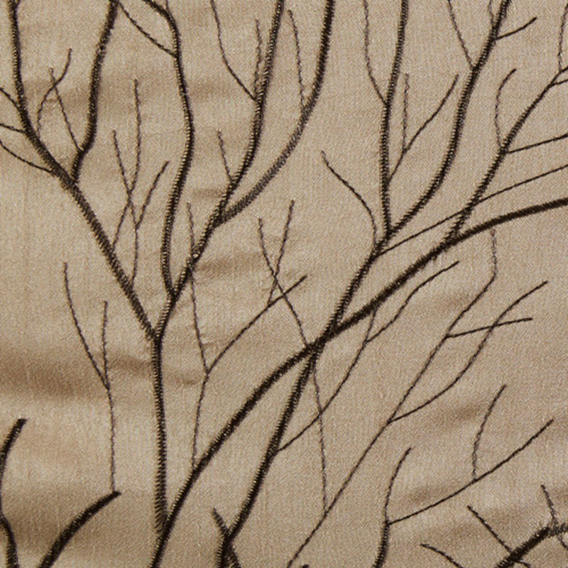 Cantonnière en fausse soie brodée gris 50 x 18 po, Tanné