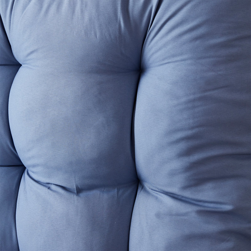Rainha Square Tufted Oversized Floor Pillow, Blue