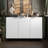 Minimalist Striped Sideboard Cabinet - MDF High-Gloss Finish with Black Legs & Gold Accents, Multi-Room Storage (66.14lb Top Load) Easy 40-Minute Assembly-340668153-384204592
