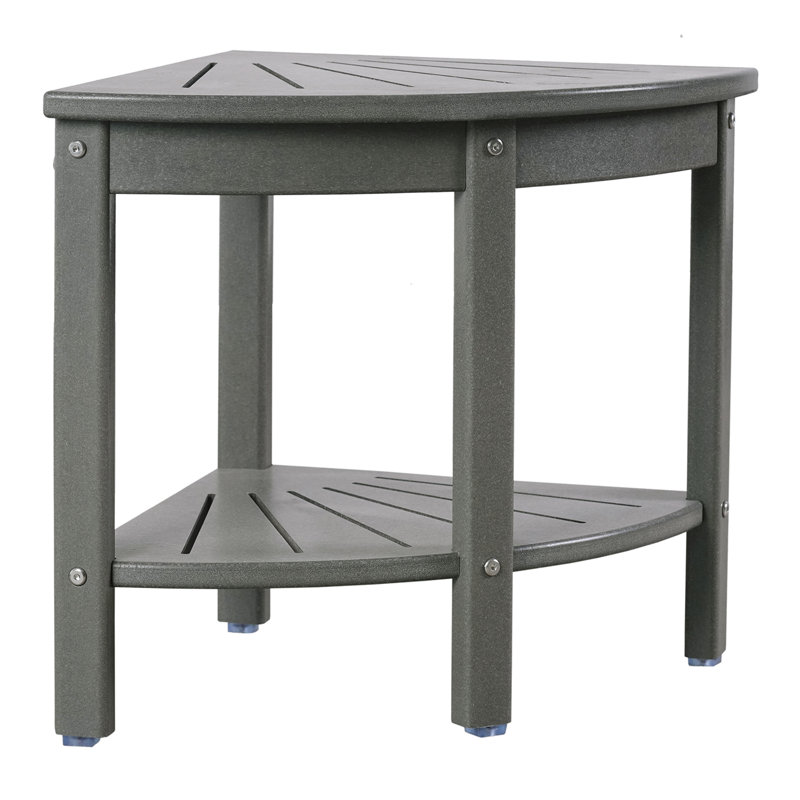 15.75" Hdpe Corner Shower Bench Seat,shower Seat, Gray