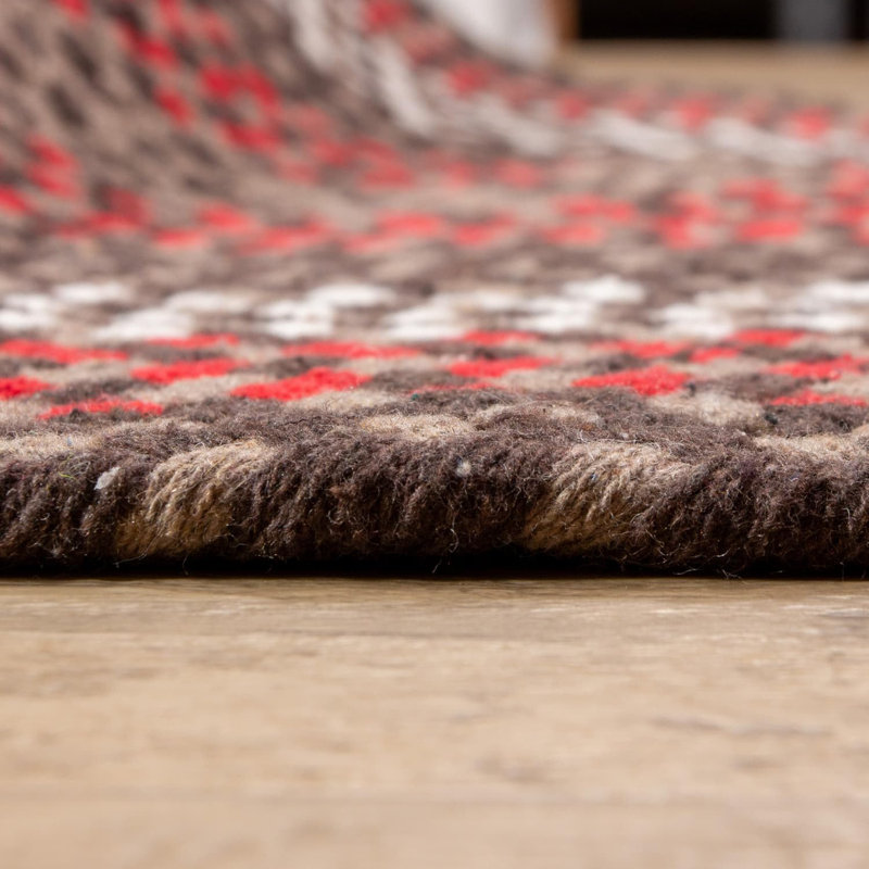 Chrisan Cotton Geometric Indoor Rug, Round 4'