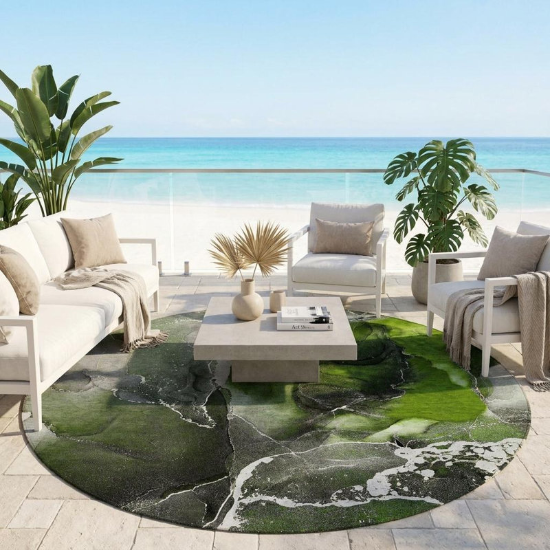 Tapis extérieur rond rond 8 po