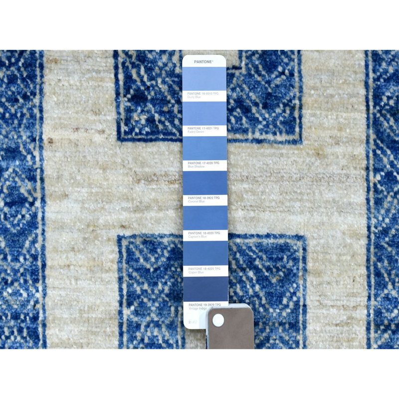 Tapis en denim bleu en laine noué à la main 5 pi 10 po x 8 pi 9 po avec motif berbère d'influence berbère 1899A5CD691B47C9B02254C1E076D58B