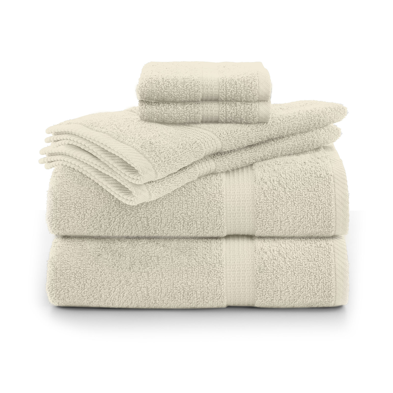 Essentials 6-Piece Bath Towel Set, Ecru