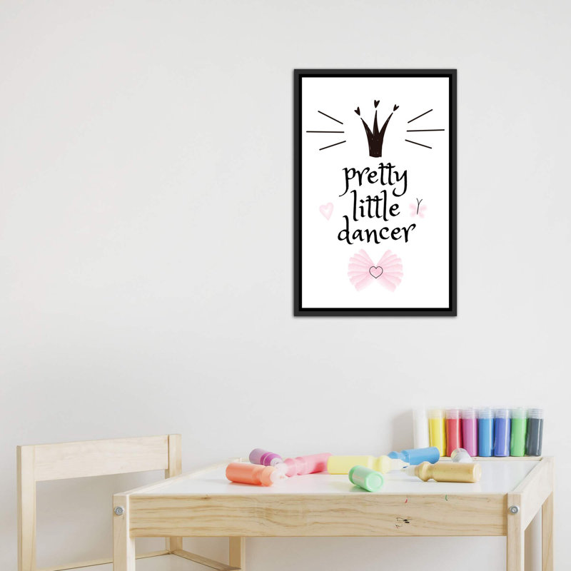 «Pretty Little Dancer», reproduction d'impression, H 26 po x l 18 po x 1,5 po, Toile avec cadre noire patinée, Aucun mat
