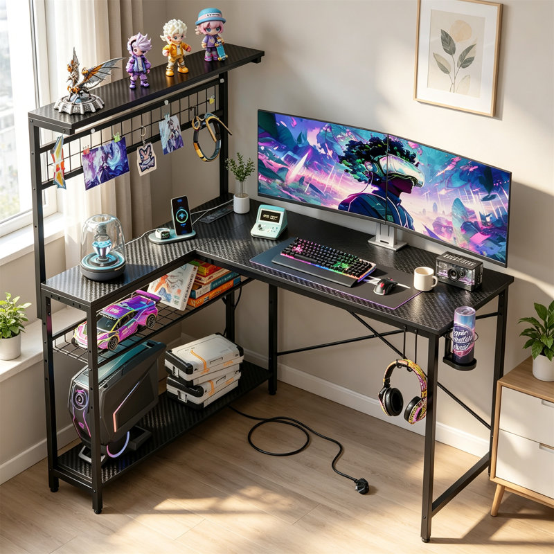 L-Shaped MDF Computer Desk