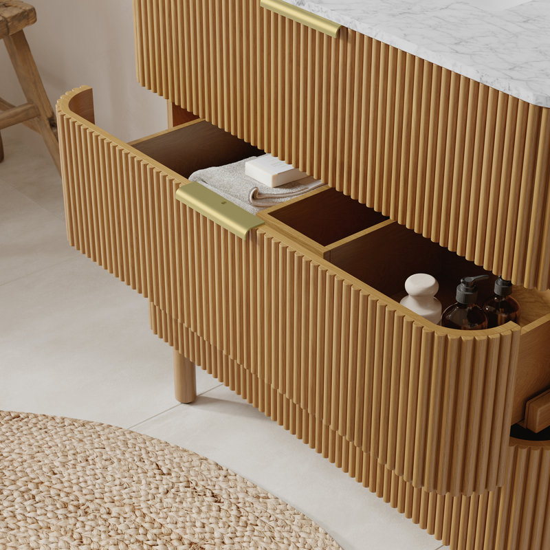 Kensington 36" Bathroom Vanity In Reeded Birch, Reeded Birch